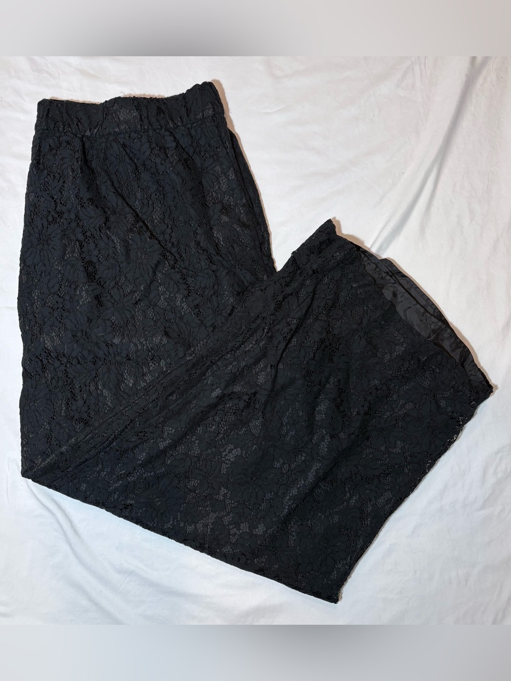 Eloquii Black Lace Wide-Leg Jumpsuit